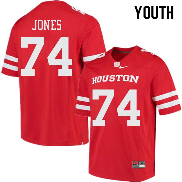 Youth #74 Josh Jones Houston Cougars College Football Jerseys Sale-Red - Click Image to Close